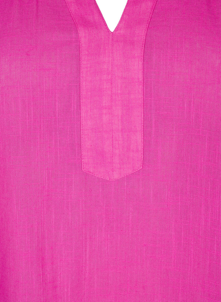Tunika i bomull med V-ringning, Rosa, Packshot image number 2