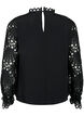 Blus i viskos med crochet ärmar, Black, Packshot image number 1