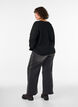 Jeans i bred passform med vertikala denimdetaljer, Gr&aring;, Model image number 1