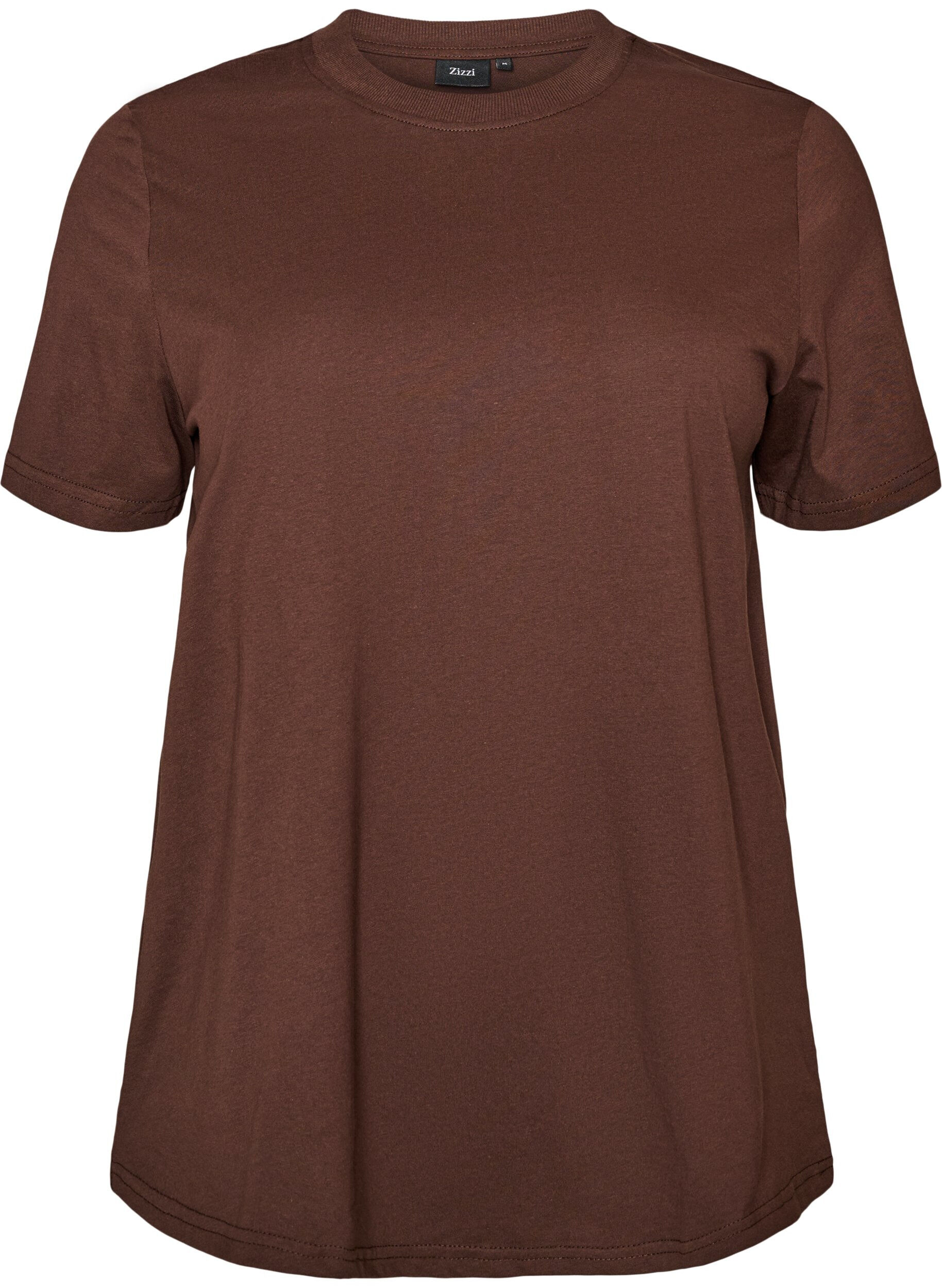 Enkel t-shirt i bomull med rund halsringning