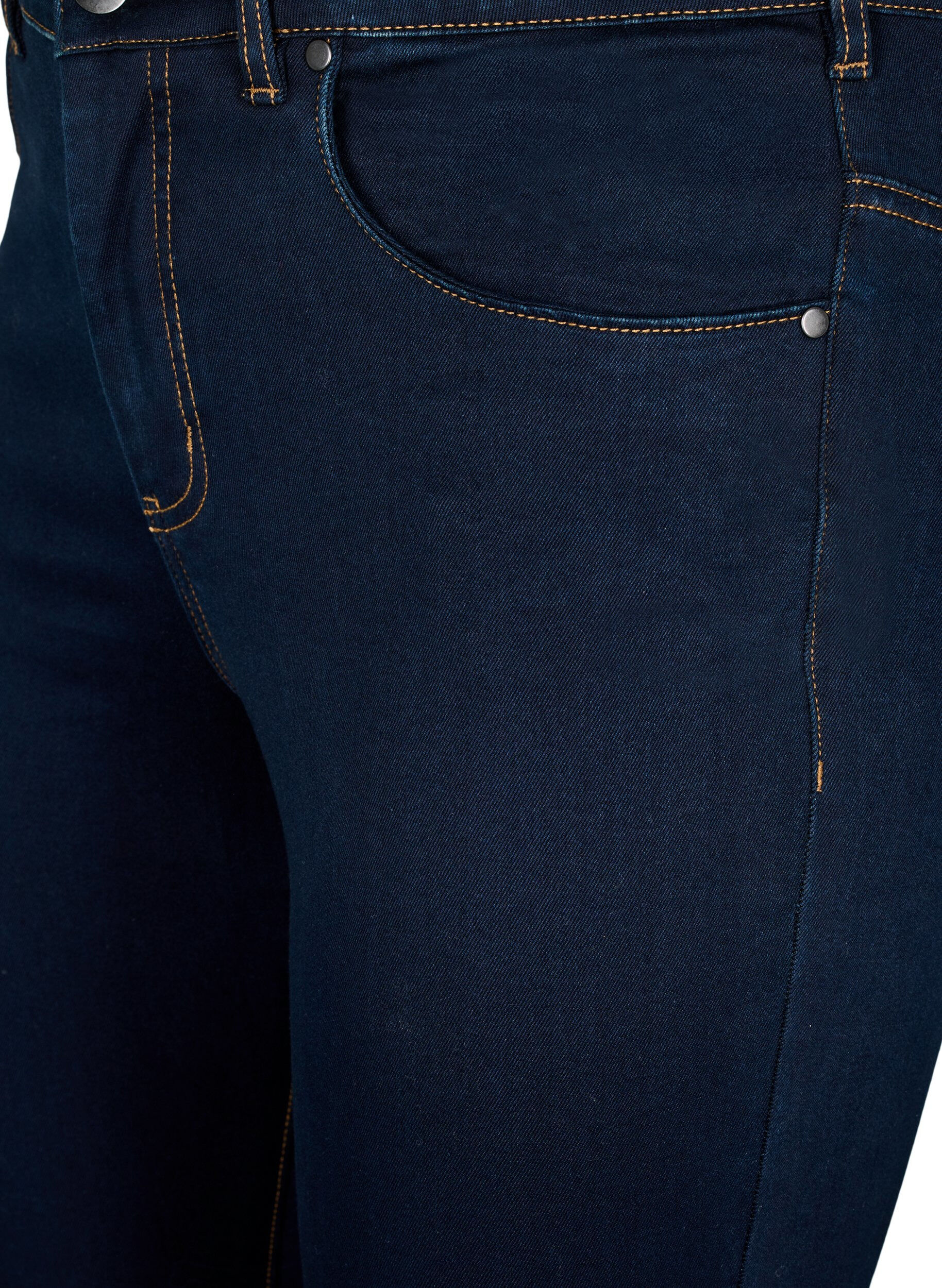 Zizzi Super slim Amy jeans med h&ouml;g midja, Unwashed, Packshot image number 2