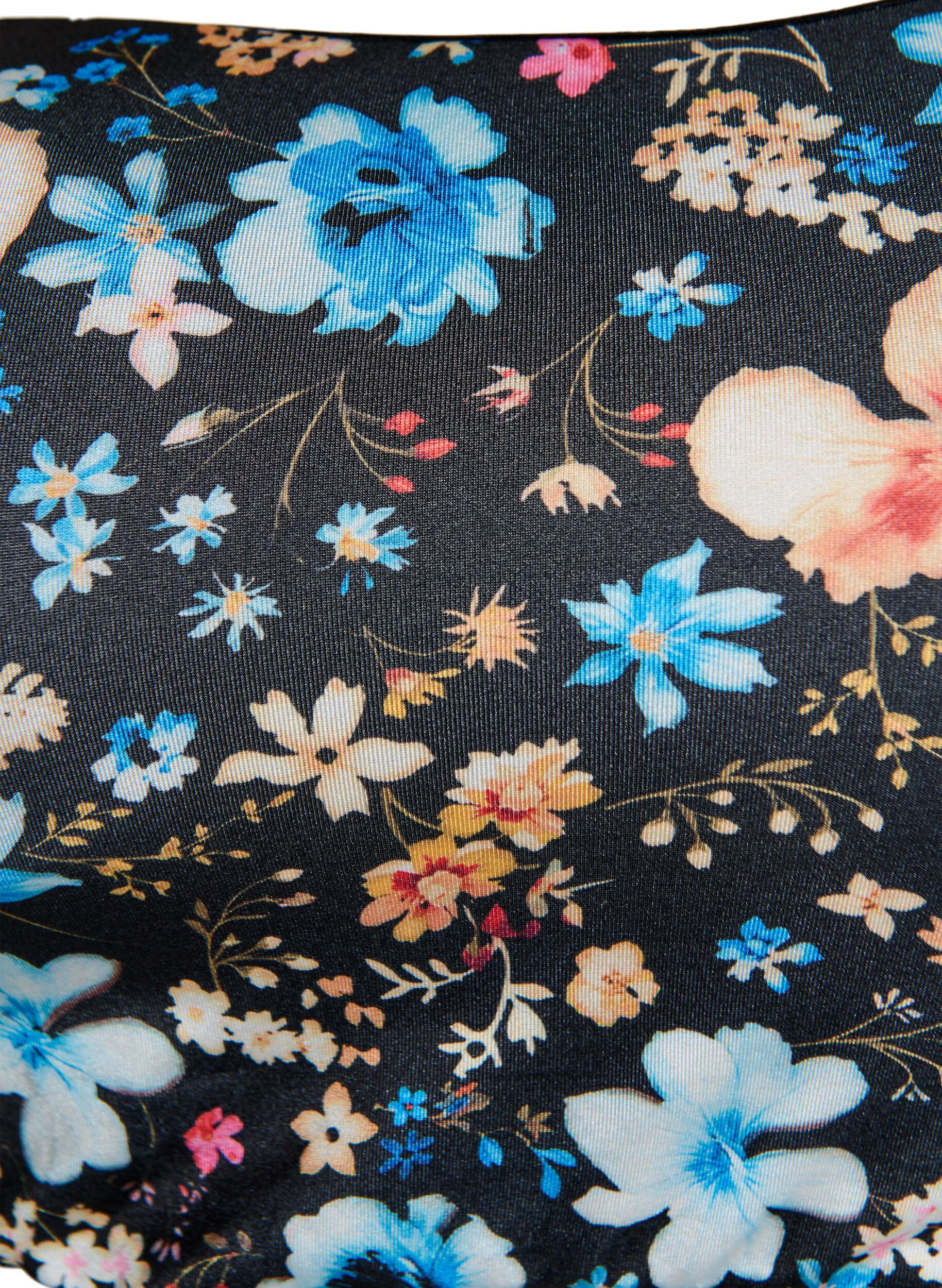 ZizziBandeaubikinitopp med blommor, Bl&aring;, Packshot image number 2