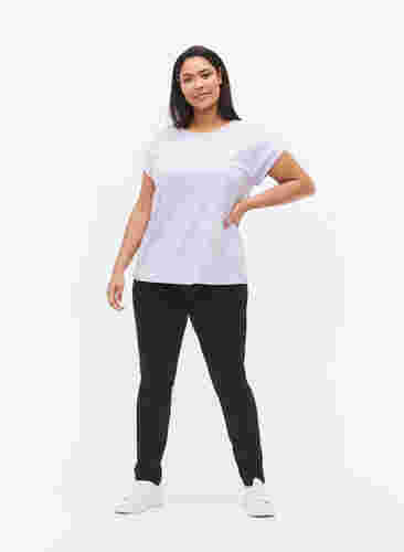 Melerad t-shirt med korta ärmar, Lavender Mél, Model image number 2