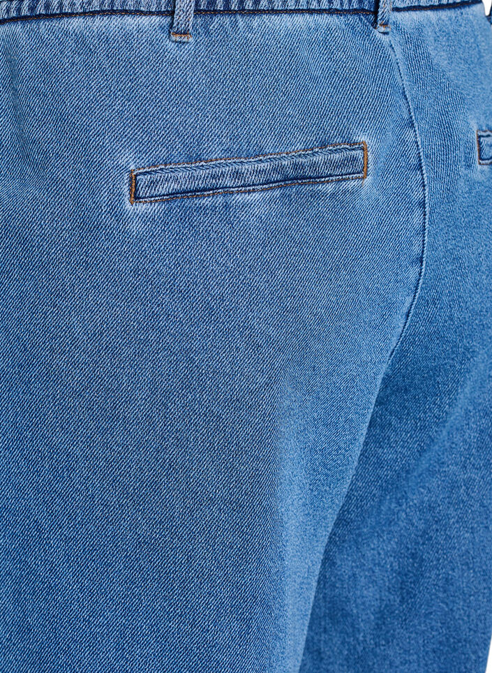 Jeans med l&ouml;s passform, res&aring;r och dragsko, Bl&aring;, Packshot image number 3