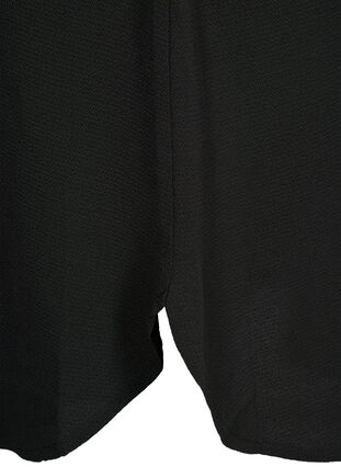 Mönstrad klänning med dragsko i midjan, Black, Packshot image number 3