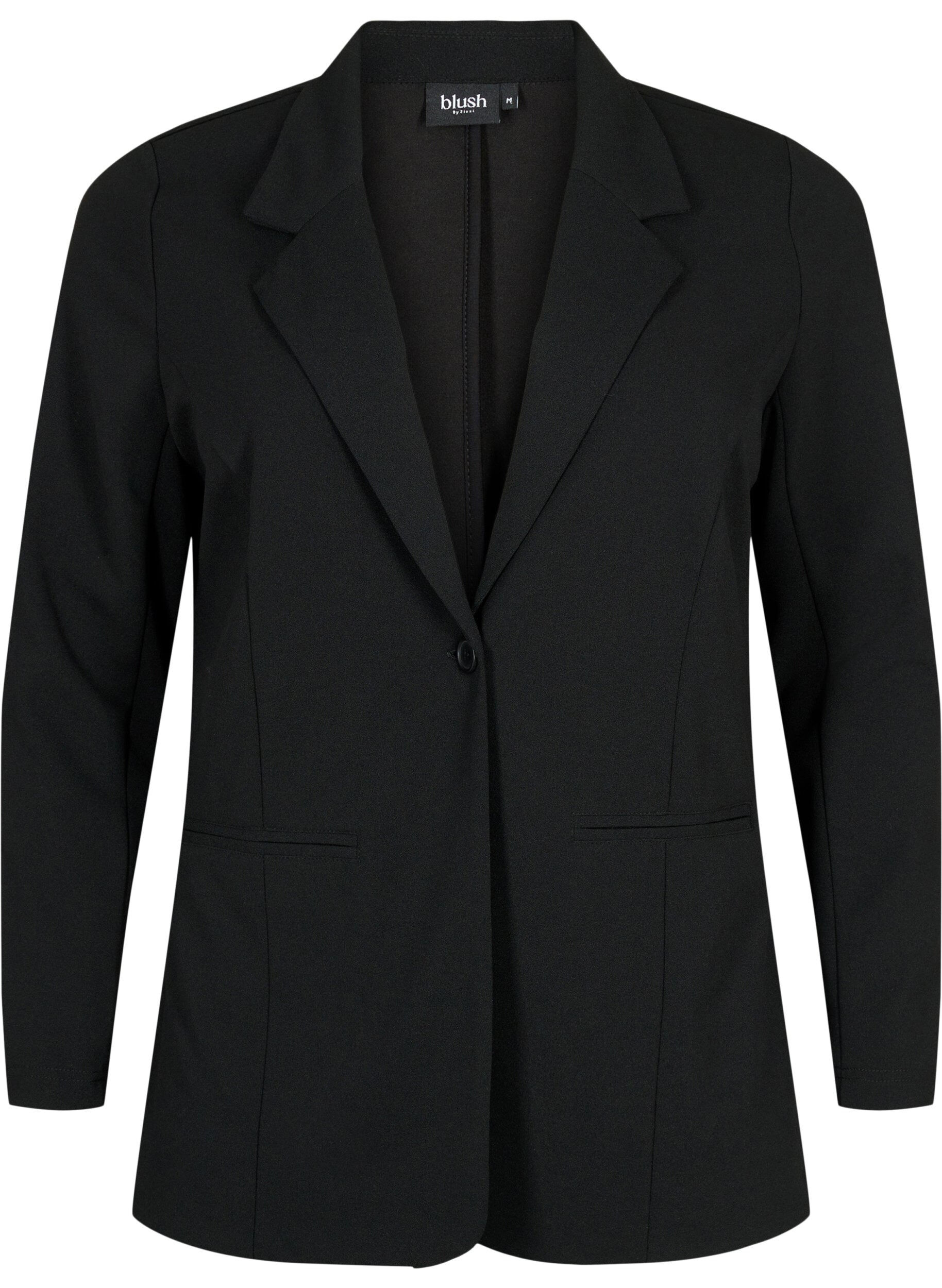 Zizzi Blazer med fickor, Black, Packshot image number 0