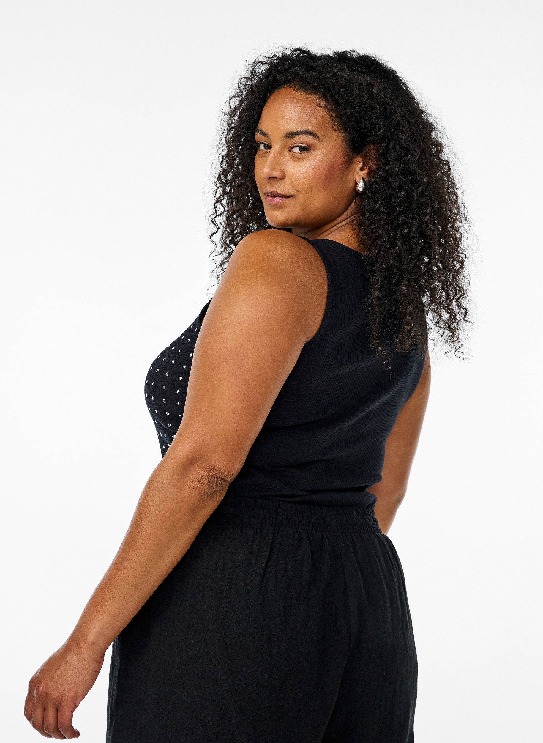 Zizzi Linne med nitar, Black, Model image number 1