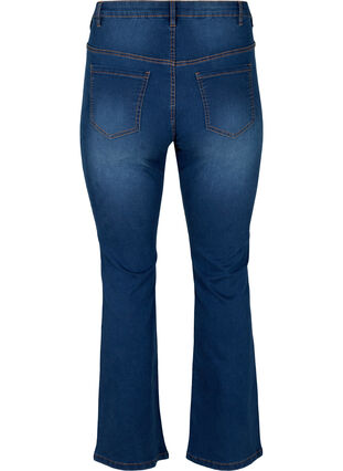 Ellen bootcut jeans med hög midja, Blue denim, Packshot image number 1