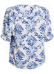 Skjortblus med halvl&aring;nga &auml;rmar, Beige, Packshot image number 1