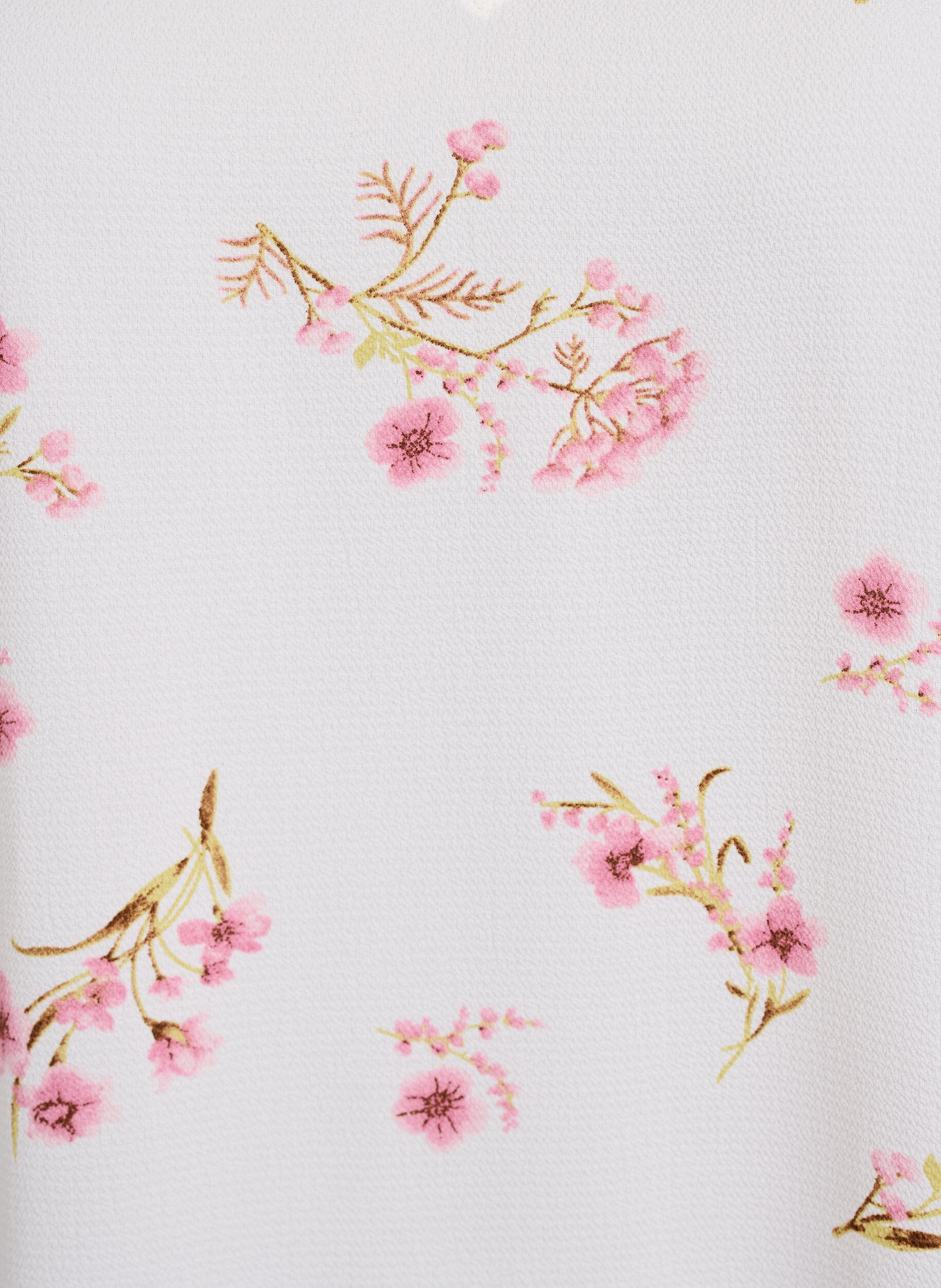 Zizzi M&ouml;nstrad topp med v-ringning, Vit, Packshot image number 2