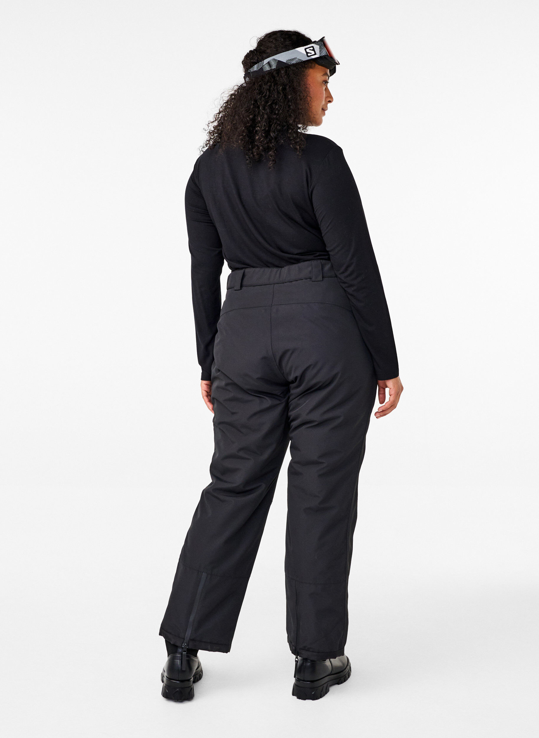 ZizziSkidbyxor med fickor och justerbar midja, Svart, Model image number 1