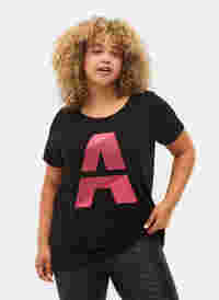  T-shirt till träning med print, Black w. Pink A, Model