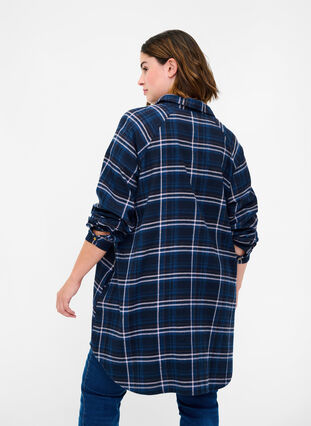 Lös tunika med rutigt mönster, Black Check Comb, Model image number 1