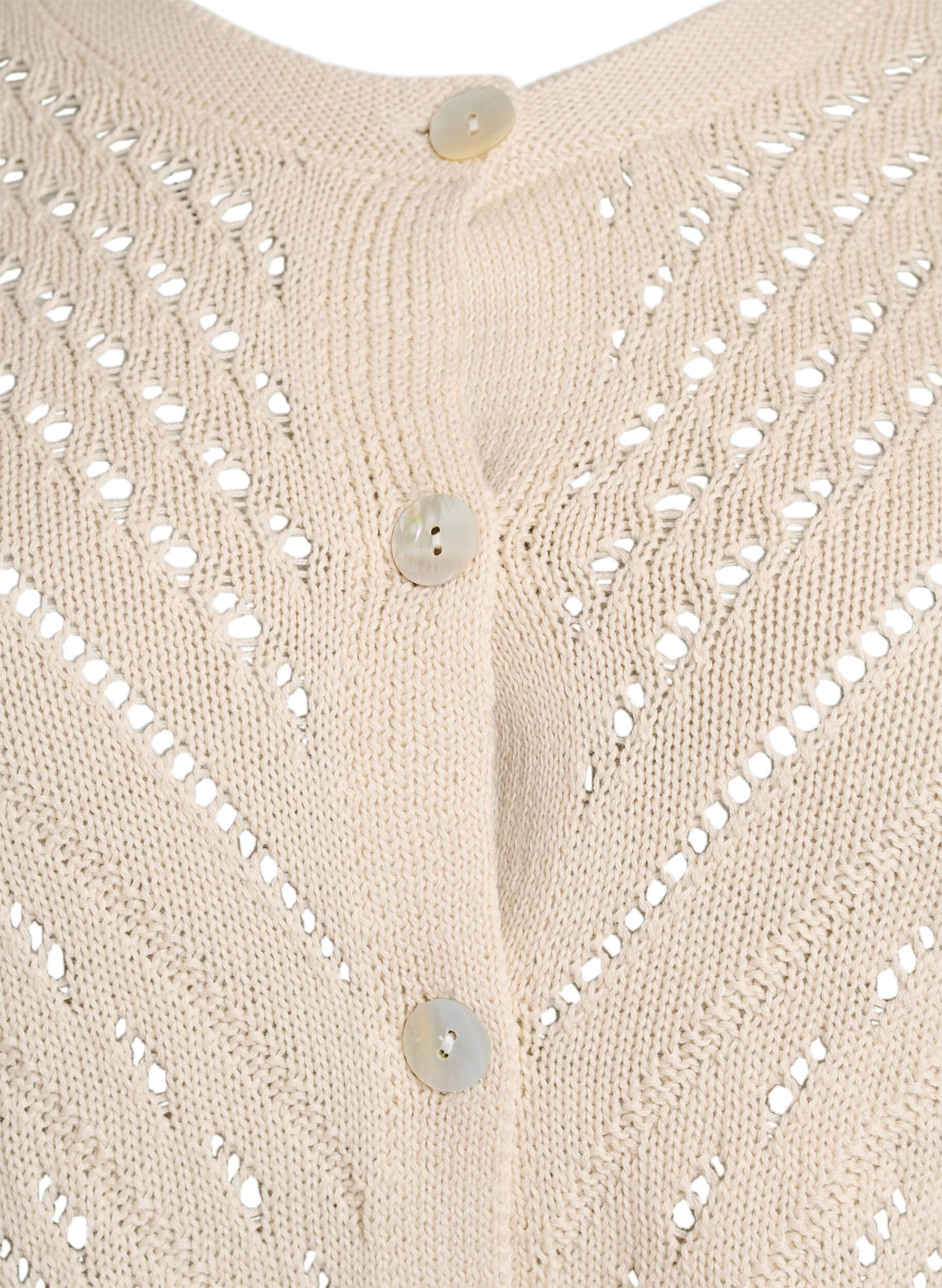 Zizzi Kort stickad kofta med h&aring;lm&ouml;nster, Sandshell, Packshot image number 2