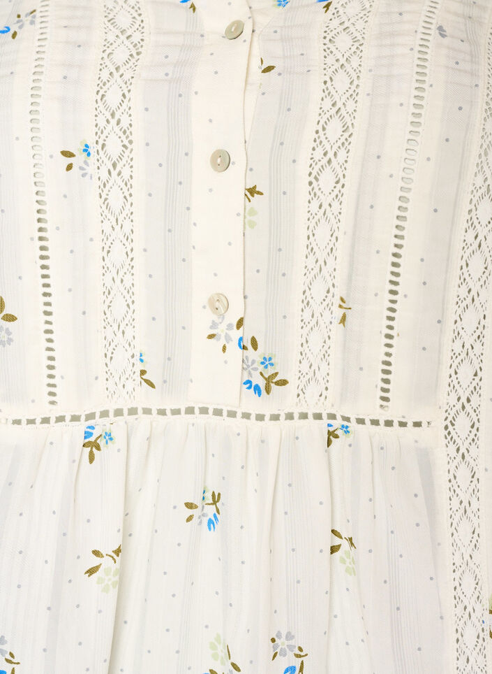 Kort viskoskl&auml;nning med spetsdekor och A-linjeformad sk&auml;rning, Vanilla, Packshot image number 2