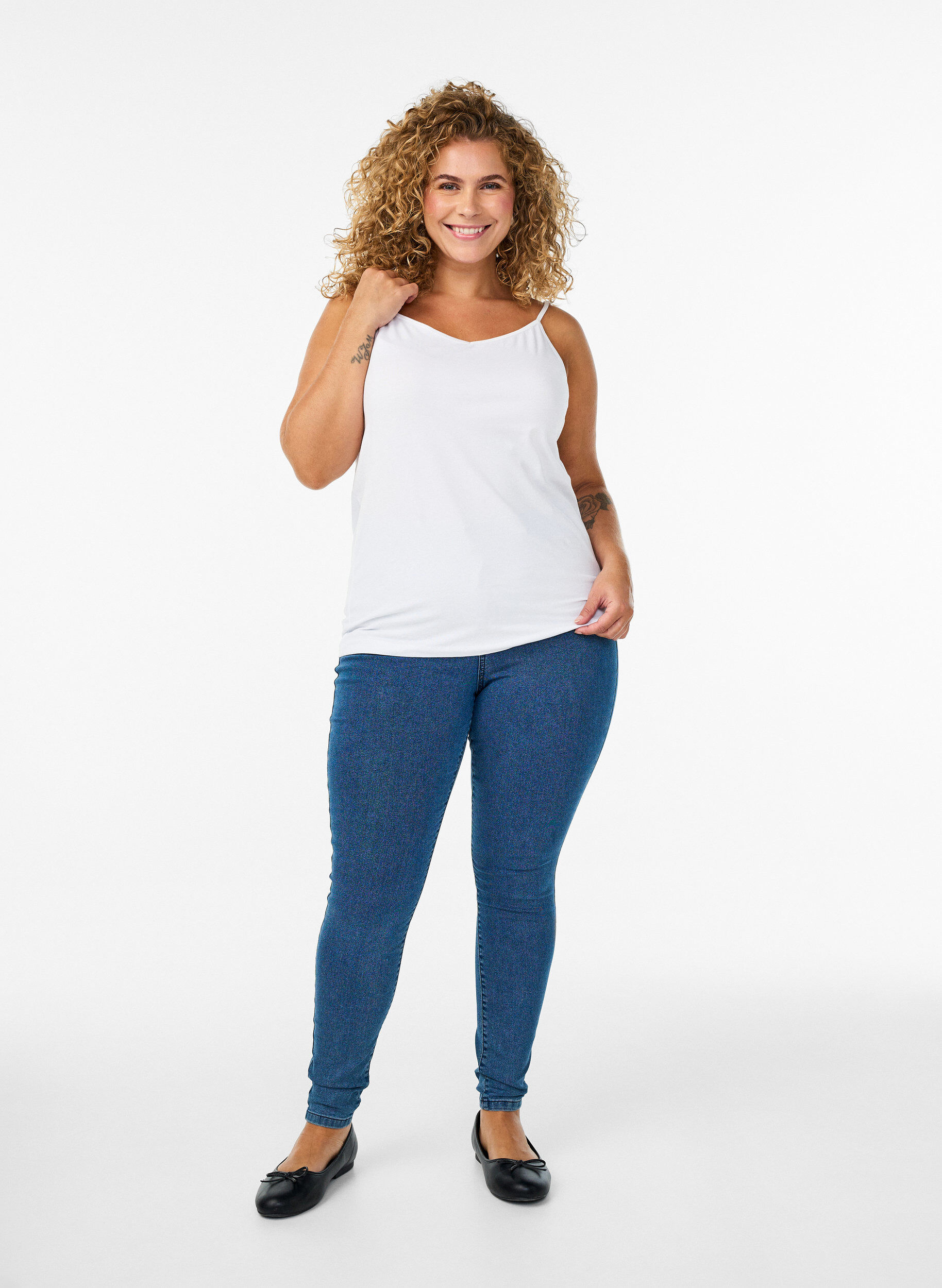 ZizziBaslinne i bomull, Vit, Model image number 1