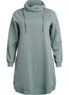 Kort sweatshirtkl&auml;nning med h&ouml;g krage och fickor, Gr&ouml;n, Packshot image number 0