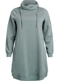 Kort sweatshirtkl&auml;nning med h&ouml;g krage och fickor, Gr&ouml;n