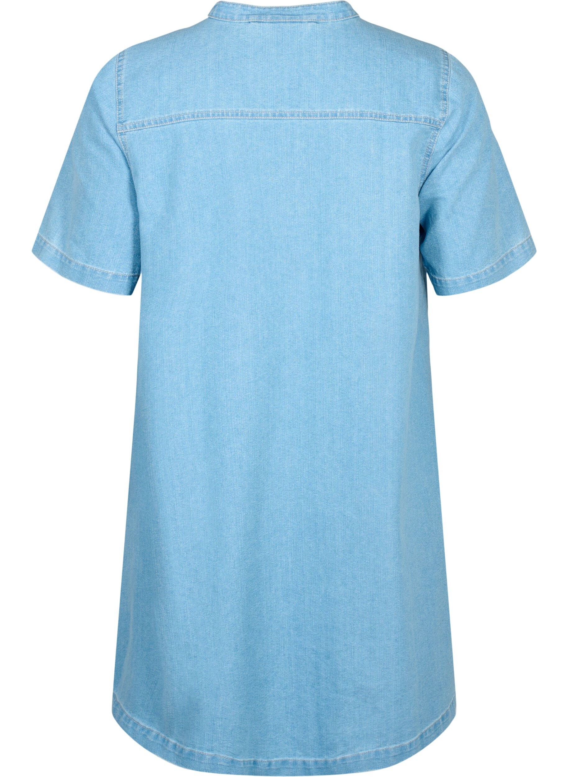ZizziA-formad denimkl&auml;nning med korta &auml;rmar, Light blue denim, Packshot image number 1