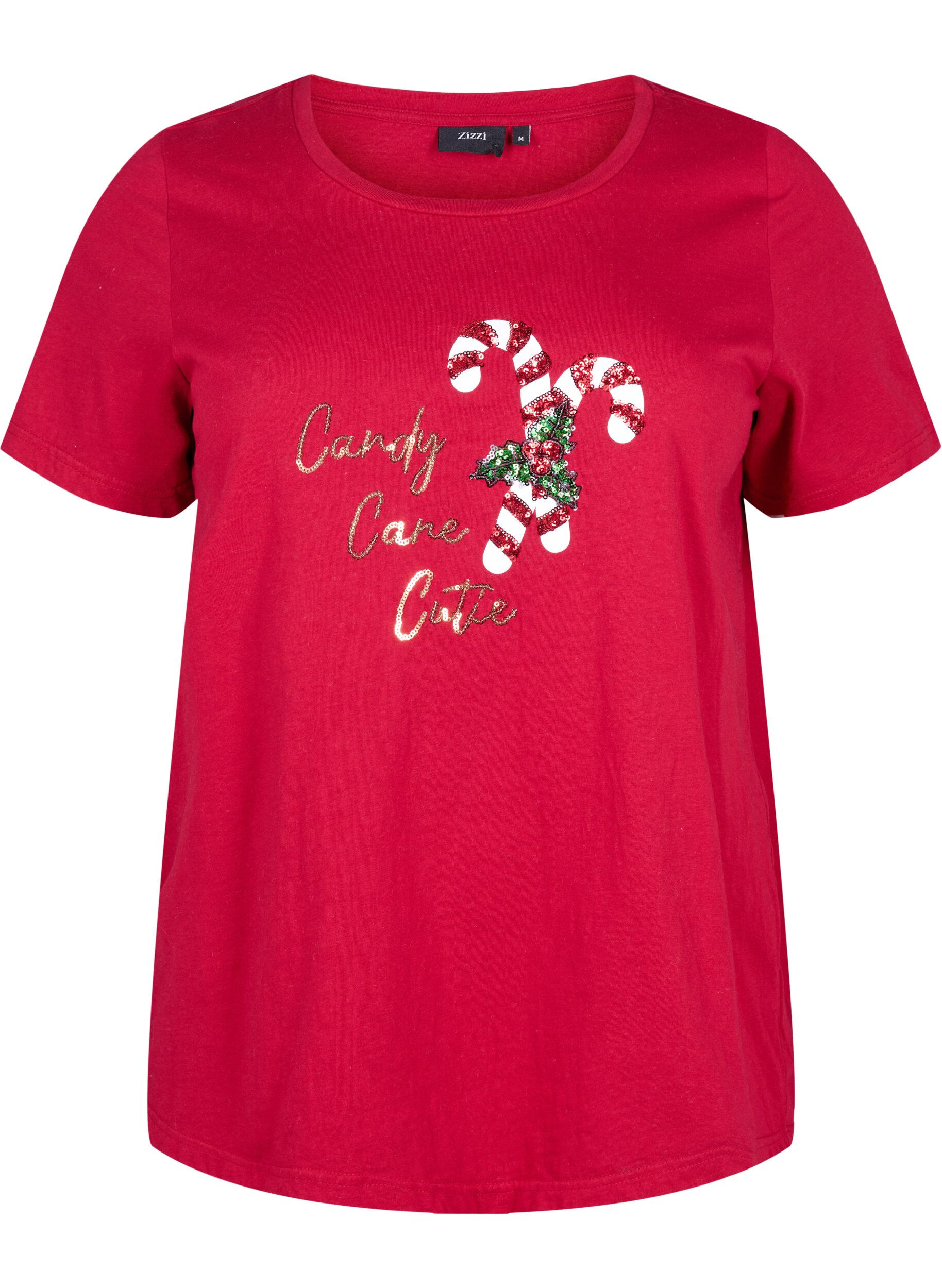 Zizzi Jul-t-shirtar i 100% bomull, Tango R.w.Candy Cane, Packshot image number 0