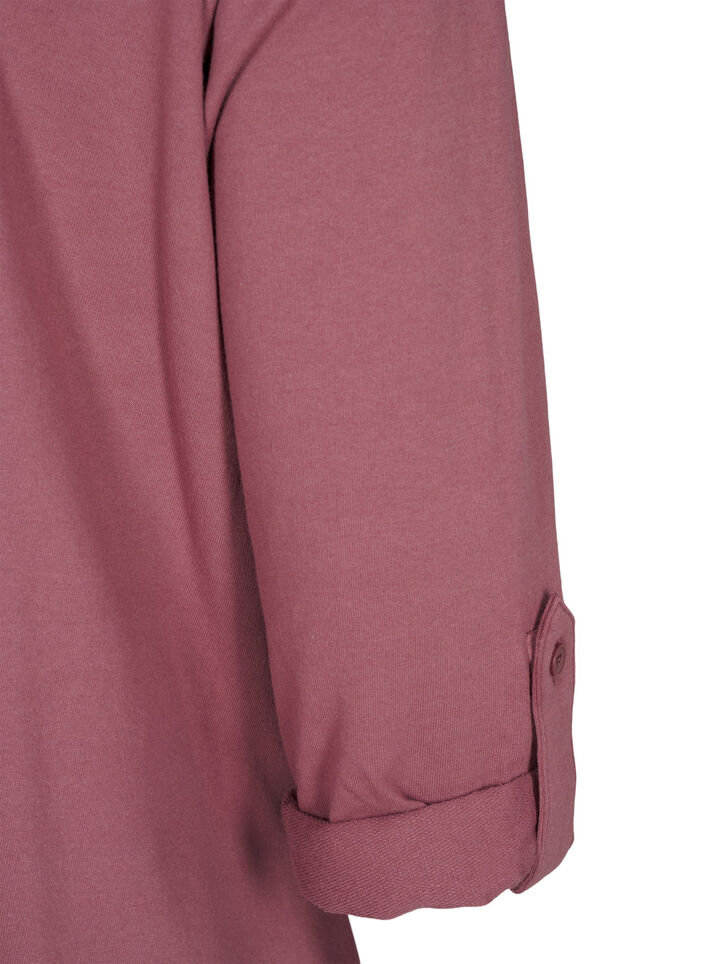 Ballongklänning i bomull med fickor, Rosa, Packshot image number 3