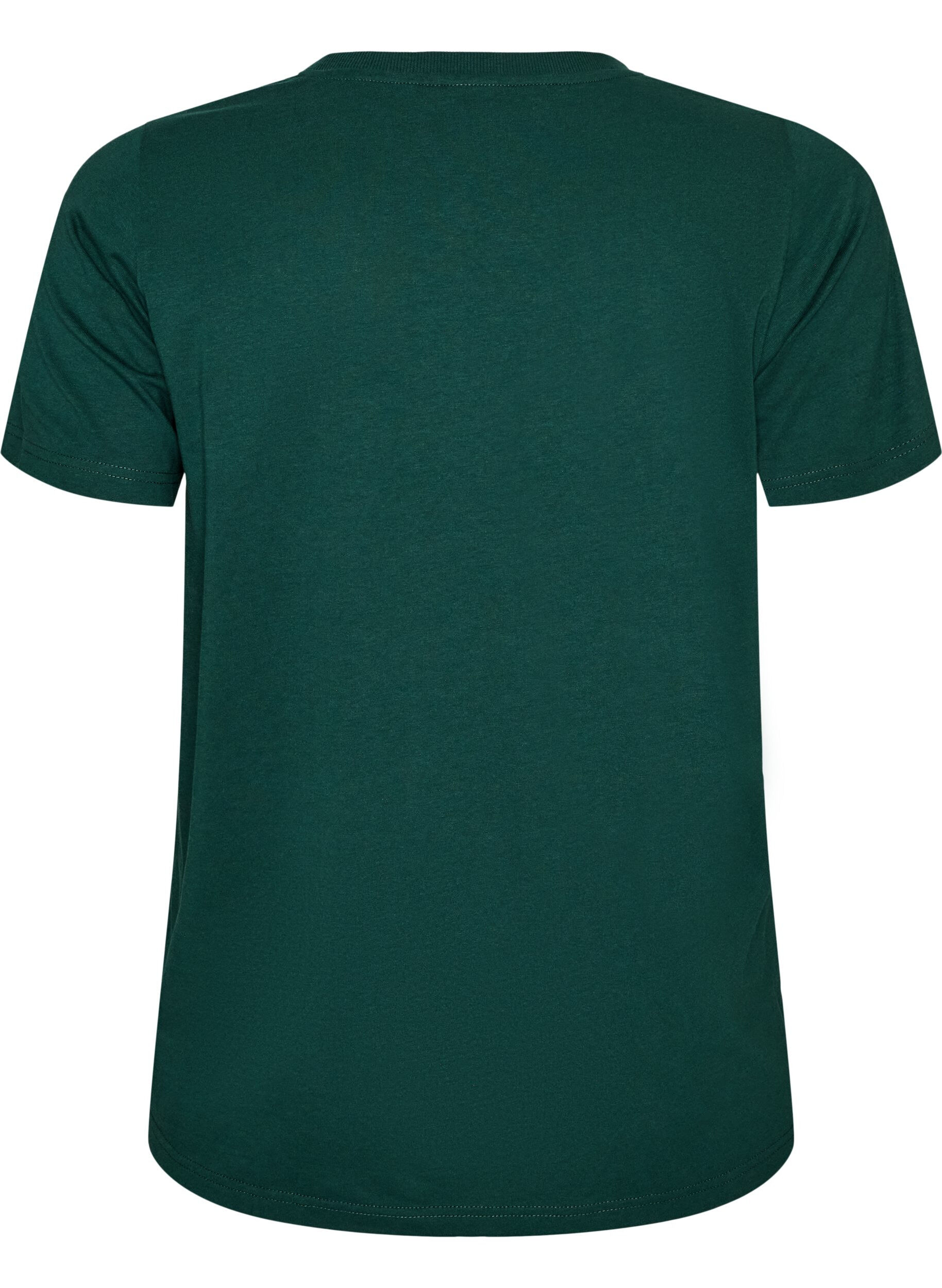 ZizziJul-t-shirt i ekologisk bomull, Gr&ouml;n, Packshot image number 1