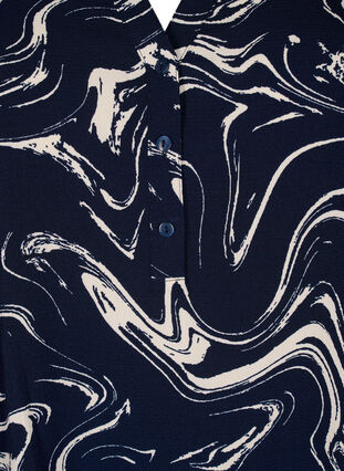 Blus med tryck och 3/4-ärm, N. Blazer Swirl AOP, Packshot image number 2