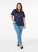 T-shirt med tryck, Bl&aring;, Model image number 1