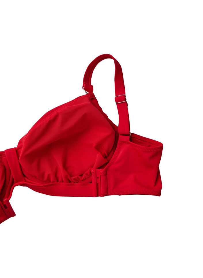 Bikini-bh med bygel och drapering, R&ouml;d, Packshot image number 3