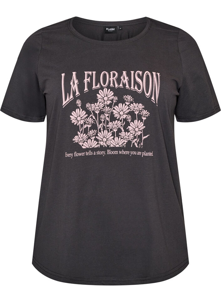 T-shirt med tryck, Gr&aring;, Packshot image number 0