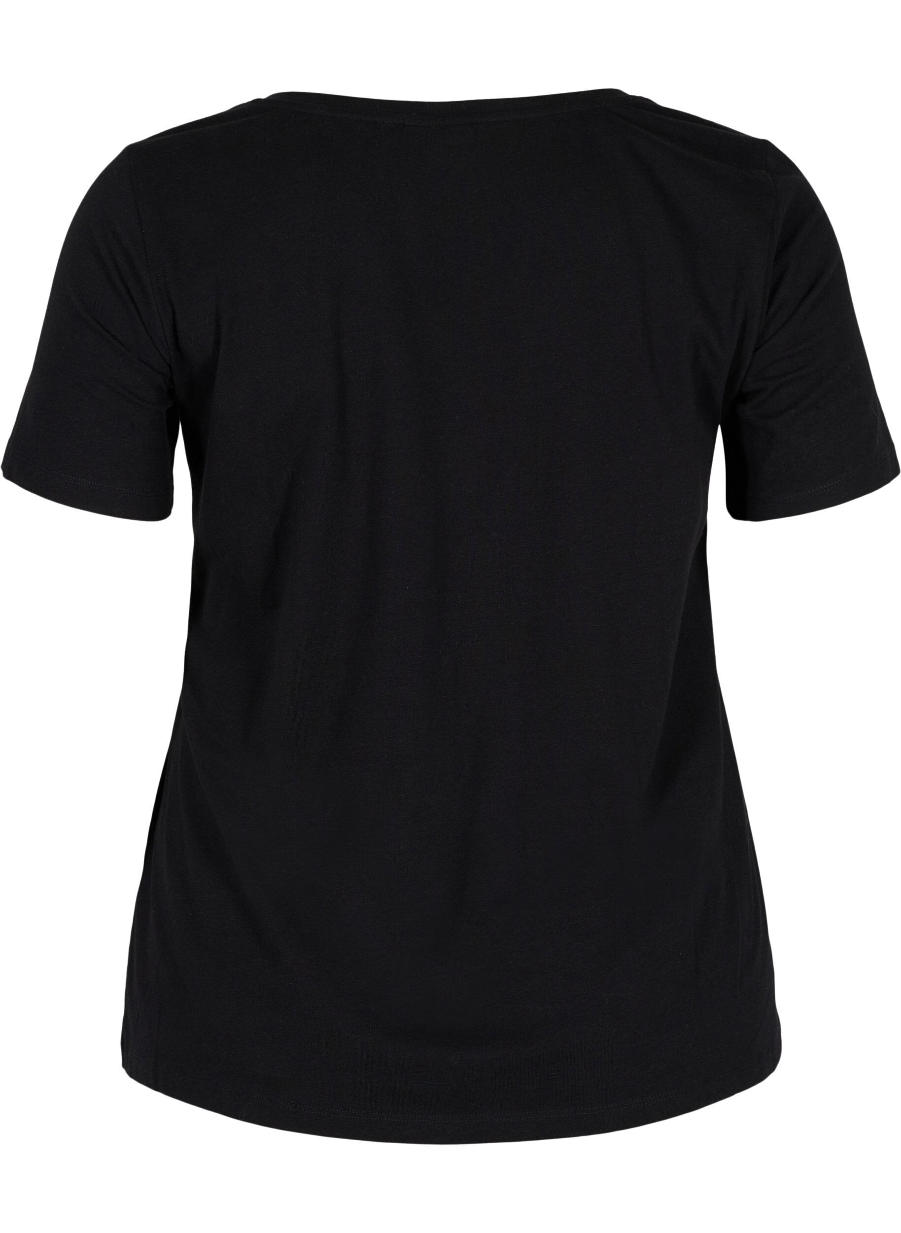 Zizzi Basis t-shirt, Svart, Packshot image number 1