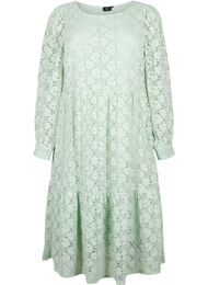 Spetsklänning med långa ärmar, Pastel Green 