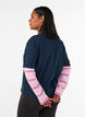 T-shirt med sportig lager-p&aring;-lager-look, Bl&aring;, Model image number 2