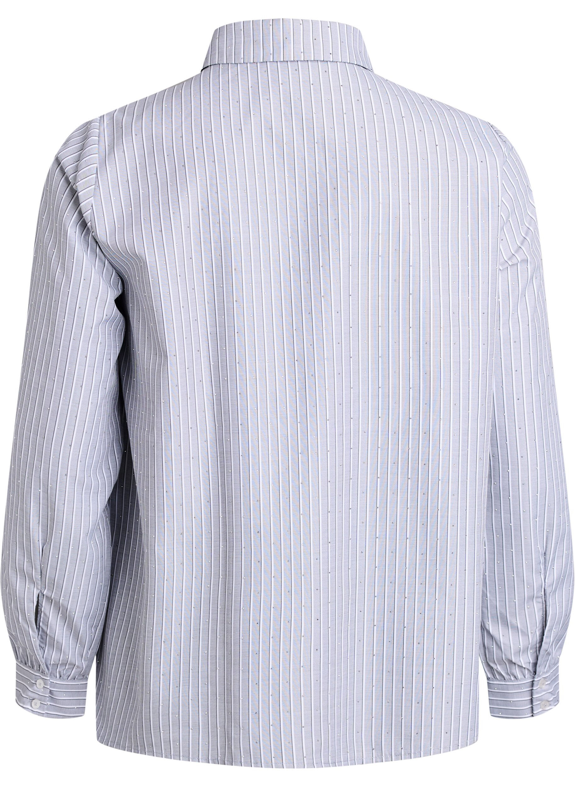 Zizzi Randig skjorta med nitar, Svart, Packshot image number 1