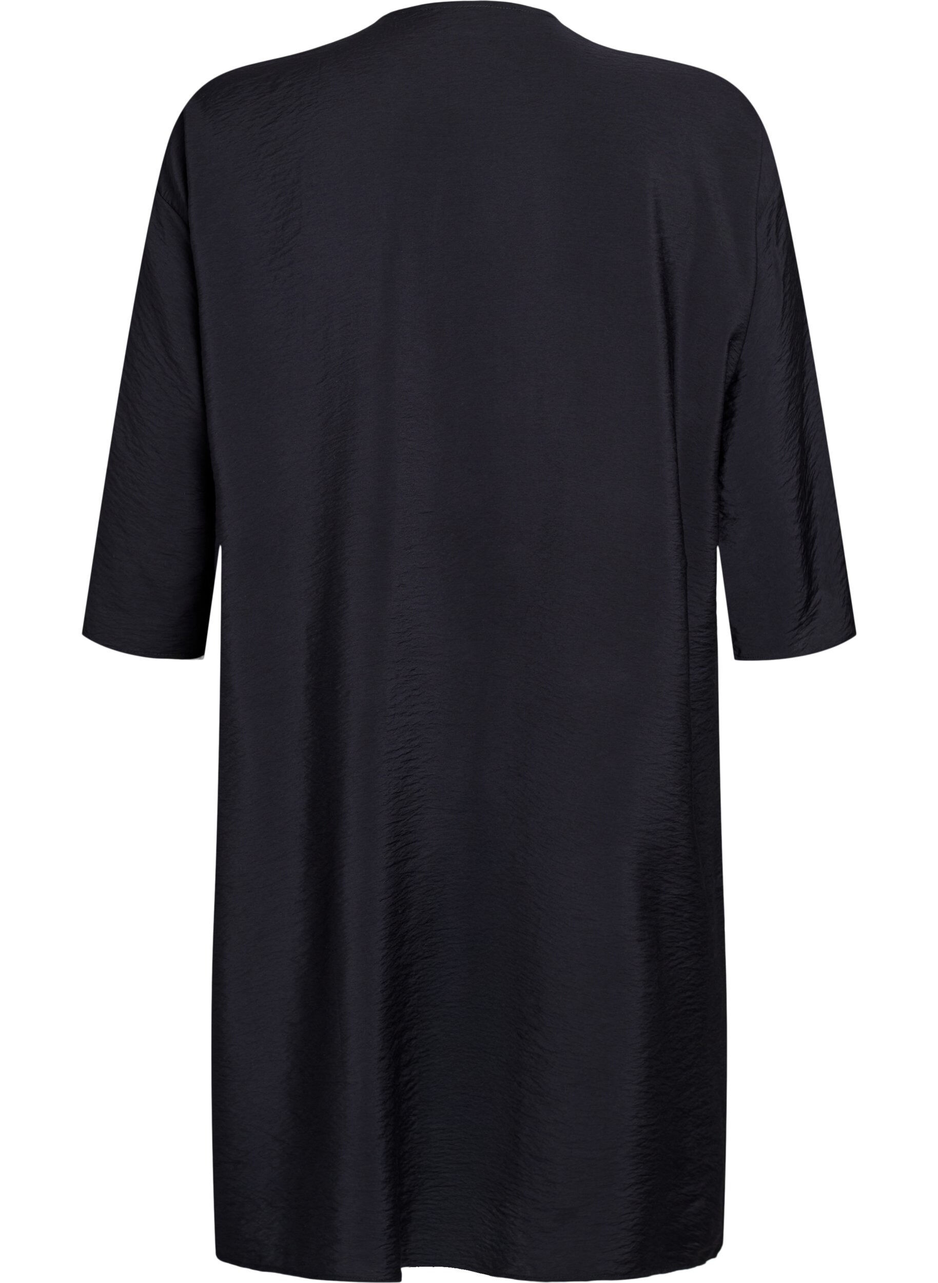 Zizzi Kimono i viskos med trekvarts&auml;rmar, Svart, Packshot image number 1