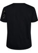 T-shirt i bomull med spetsapplikationer, Svart, Packshot image number 1