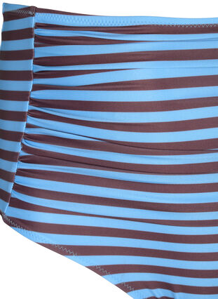 Bikinitrosa med hög midja och ränder, BlueBrown Stripe AOP, Packshot image number 2