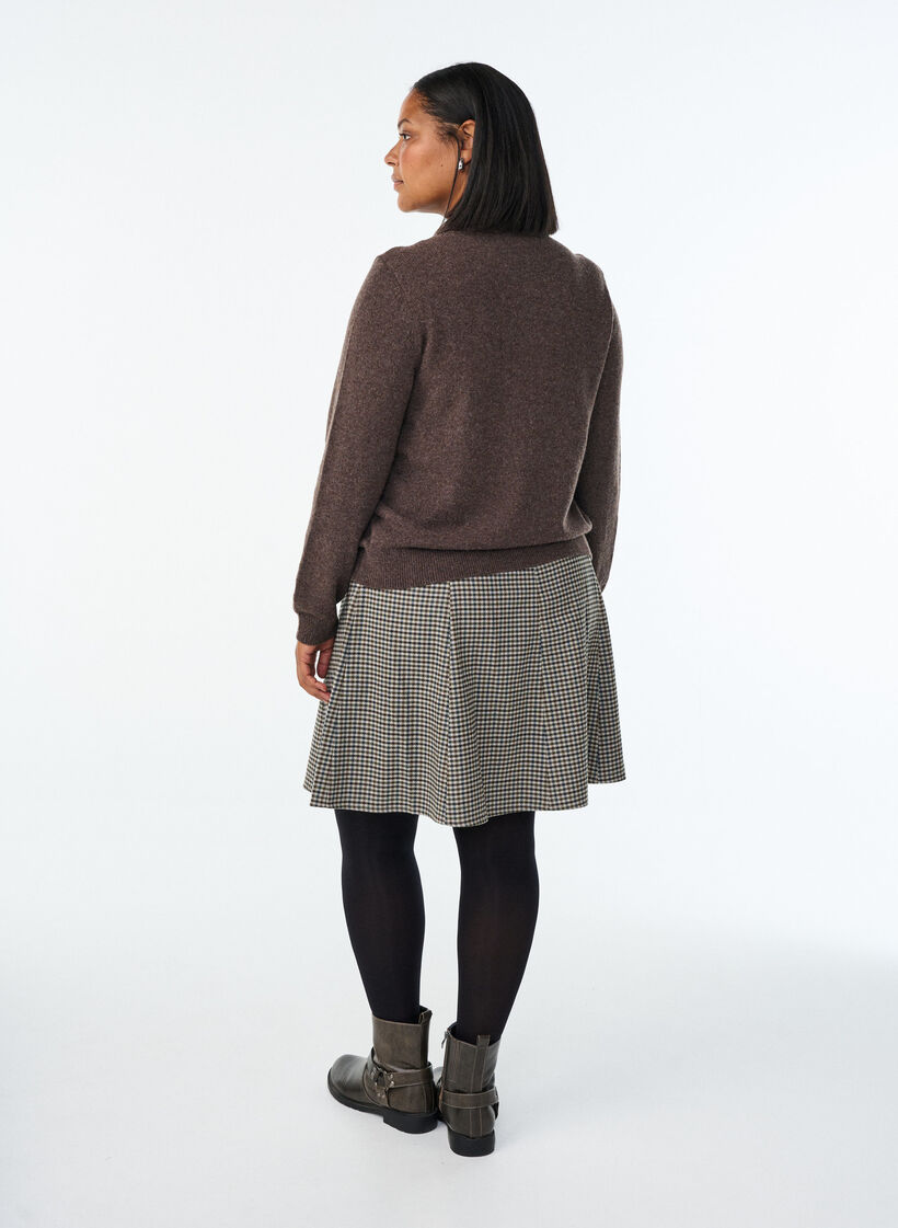 Kort a-linjeformad kjol, Brun, Model image number 2