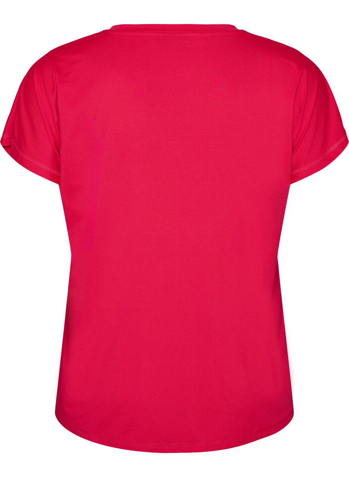 Tr&auml;nings t-shirt med v-ringning och l&ouml;s passform, Rosa, Packshot image number 1