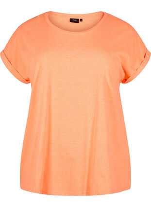 Neonfärgad bomulls t-shirt, Neon Coral, Packshot image number 0