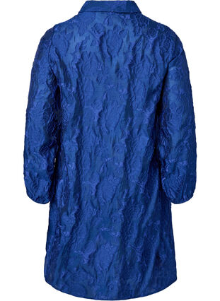 Lång jacquard skjorta, Mazarine Blue, Packshot image number 1