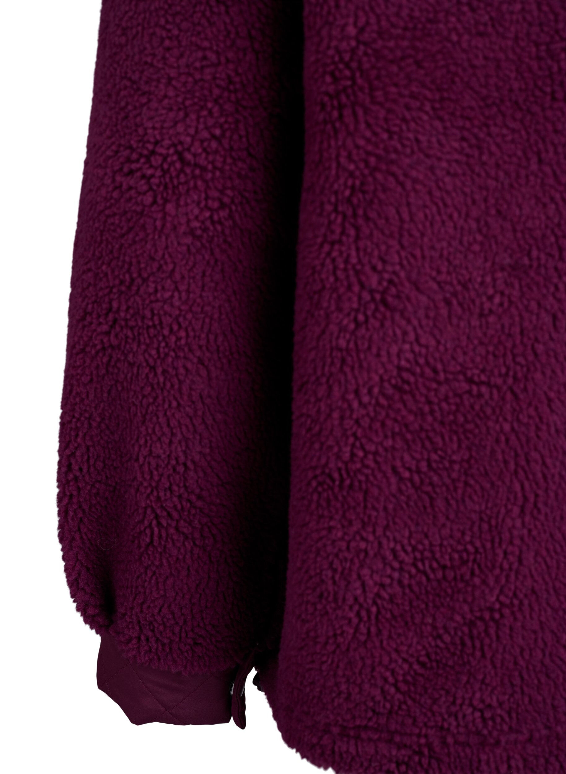 Zizzi Fleecejacka med quiltade detaljer, R&ouml;d, Packshot image number 3