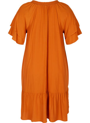 A-linjeskuren klänning med korta ärmar och fickor, Autumnal, Packshot image number 1