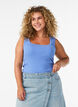 Ribbad topp med fyrkantig ringning, Lila, Model image number 0