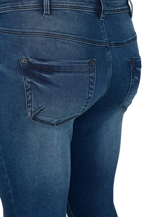 Croppade Amy jeans med blixtlås, Dark blue denim, Packshot image number 3