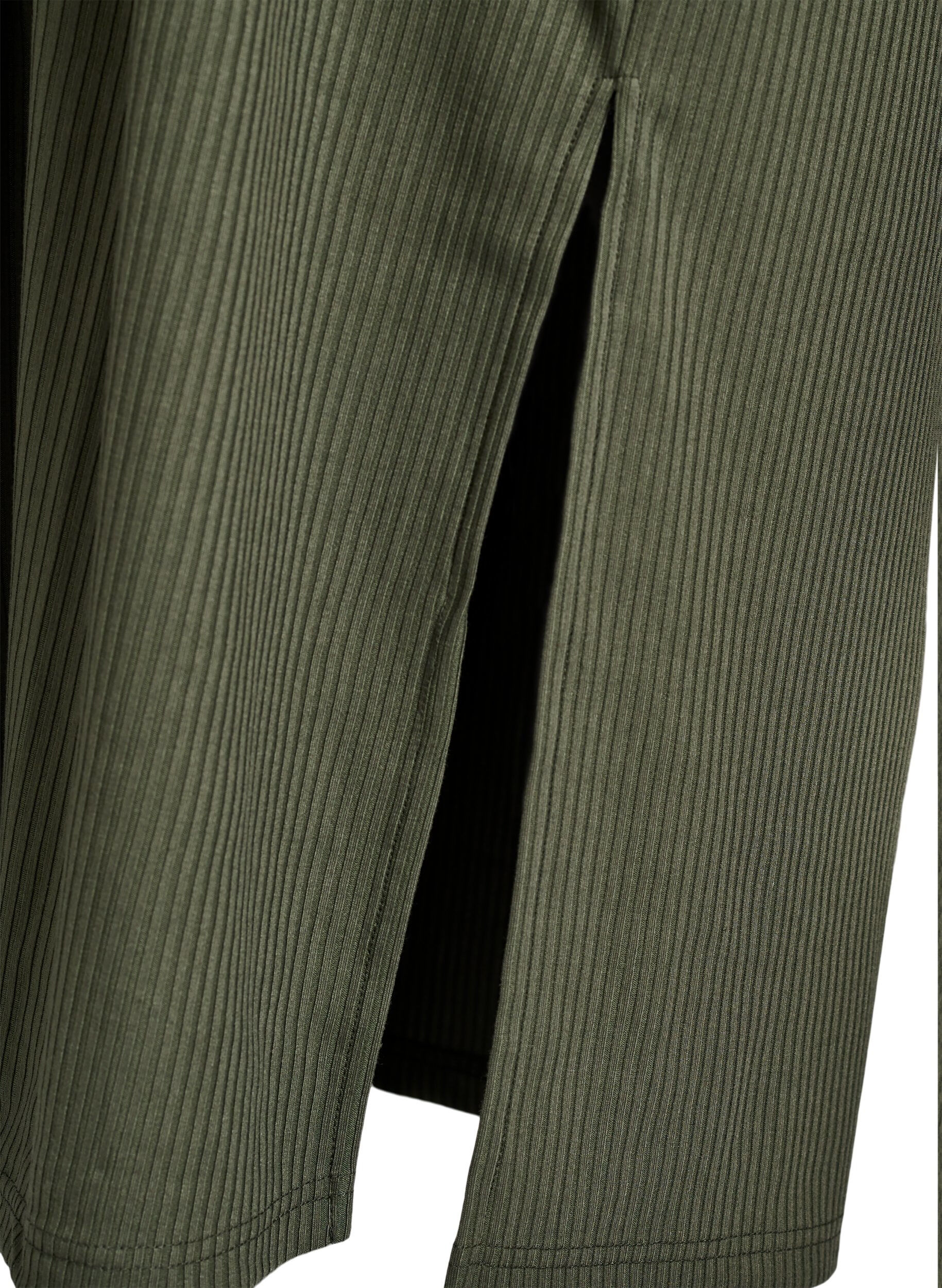 Zizzi Maxikl&auml;nning i jersey med krage och korta &auml;rmar, Gr&ouml;n, Packshot image number 3