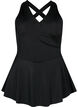 Badklänning med korsad rygg och kjol, Black, Packshot image number 0
