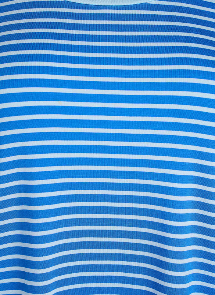 T-shirt i TENCEL&trade; Lyocell med r&auml;nder, Bl&aring;, Packshot image number 2
