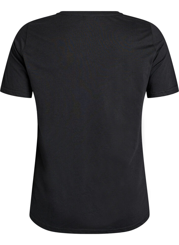 T-shirt med tryck, Svart, Packshot image number 1