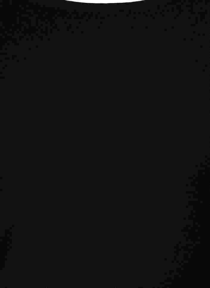 Enfärgad klänning med 3/4-ärmar och slits, Black, Packshot image number 2